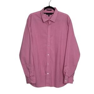 Banana Republic red gingham long sleeves slim flex casual shirt size XL